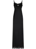 Dolce & Gabbana lace-trimmed satin gown - Black