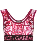 Dolce & Gabbana Majolica-print cropped top - Pink