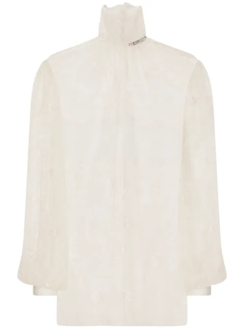 Blouse en dentelle à col montant - Dolce & Gabbana - Modalova