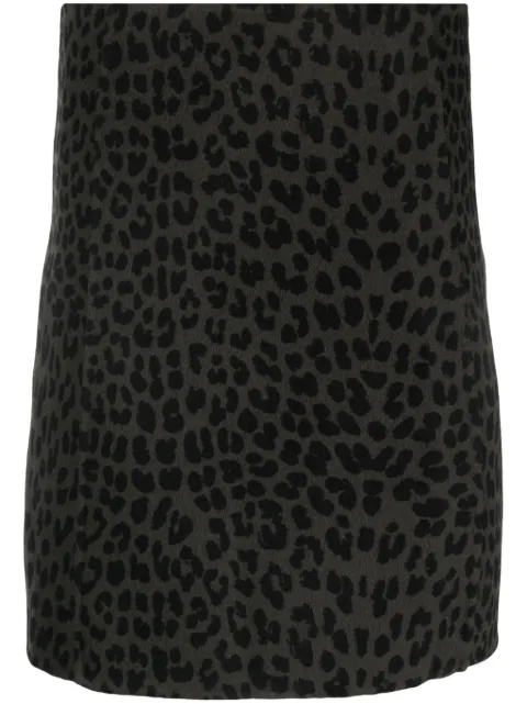 P.A.R.O.S.H. leopard-print A-line wool skirt