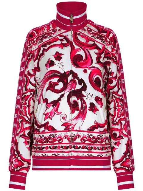 Dolce & Gabbana chamarra bomber con estampado Mayólica