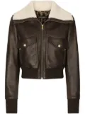 Dolce & Gabbana shearling-collar bomber jacket - Brown