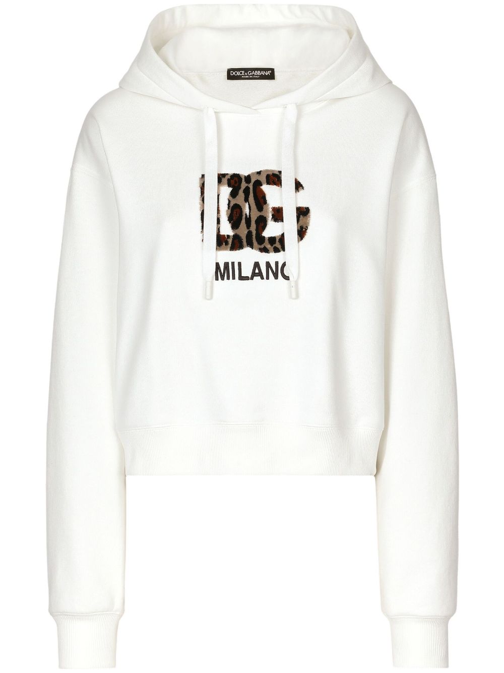 Image 1 of Dolce & Gabbana logo-patch cotton hoodie