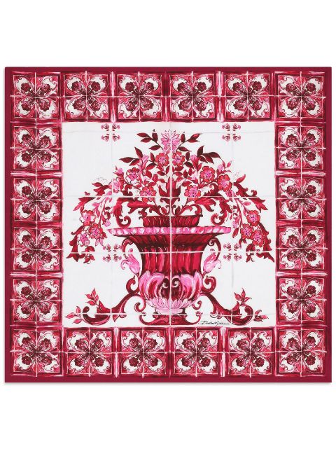 Dolce & Gabbana Majolica-print twill scarf Women