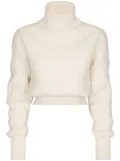Dolce & Gabbana ribbed-knit roll-neck jumper - White