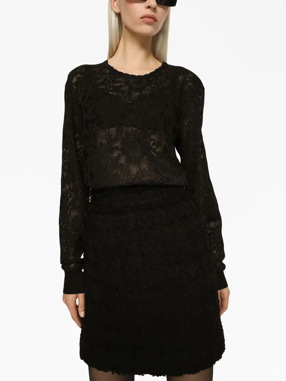 Dolce & Gabbana Doorzichtige top Zwart