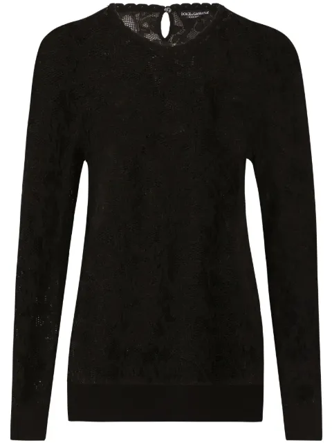 Dolce & Gabbana top transparente con cuello redondo