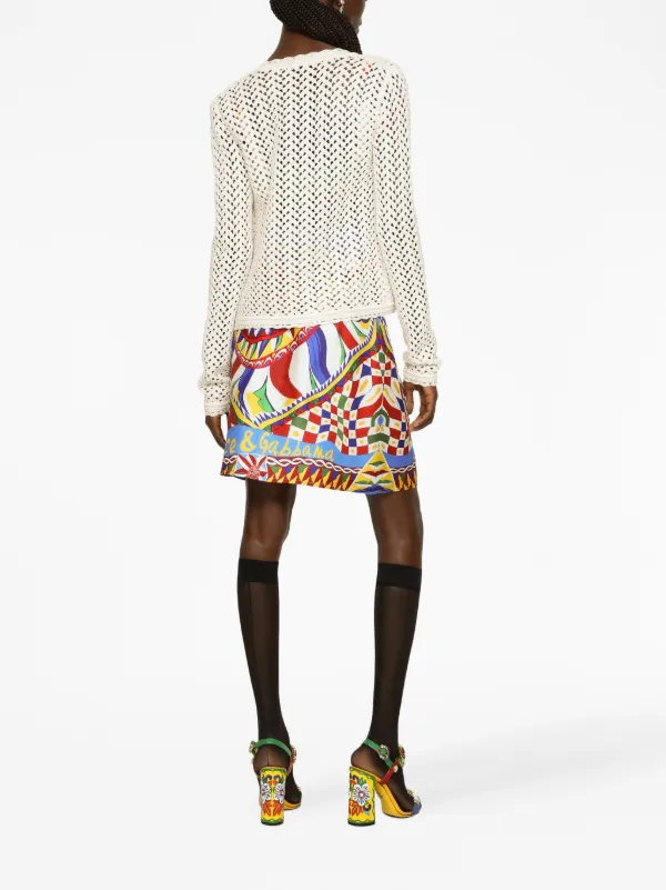 Dolce Gabbana crochet-knit Cardigan Neutrals FARFETCH JO