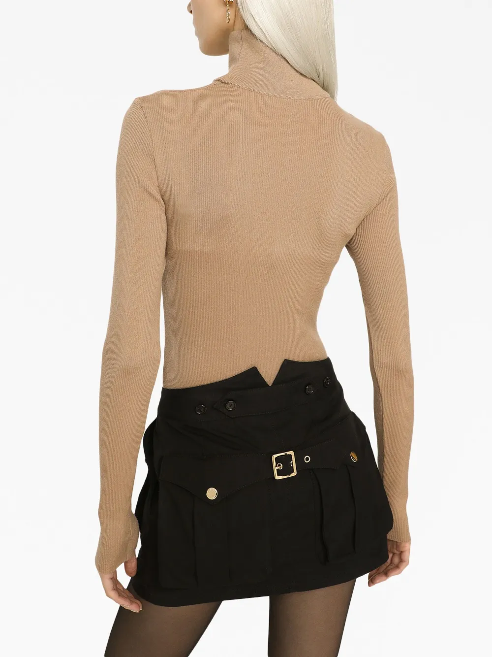 Shop Dolce & Gabbana Roll-neck Cashmere Jumper In Neutrals