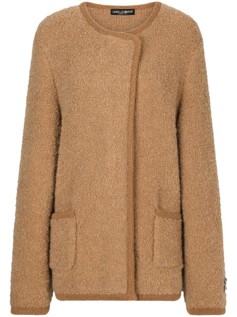 Dolce & Gabbana abrigo tejido con placa del logo