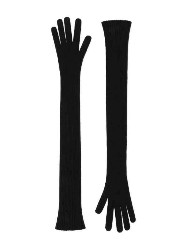 【関税&送料込】Dolce & Gabbana Long Gloves. Dolce & Gabbana extra-long cashmere-blend Gloves | Black