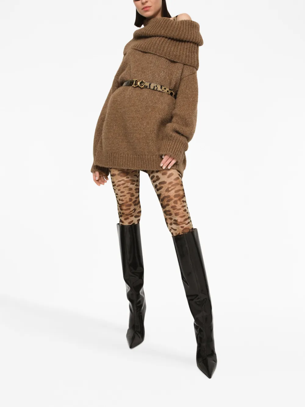 Dolce & Gabbana Geribbelde jurk - Bruin