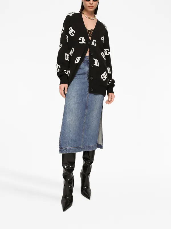 DOLCE&GABBANA - DOLCE&GABBANA　カーディガン　レディース　ブラック Dolce & Gabbana DGロゴ カーディガン | ブラック | FARFETCH JP