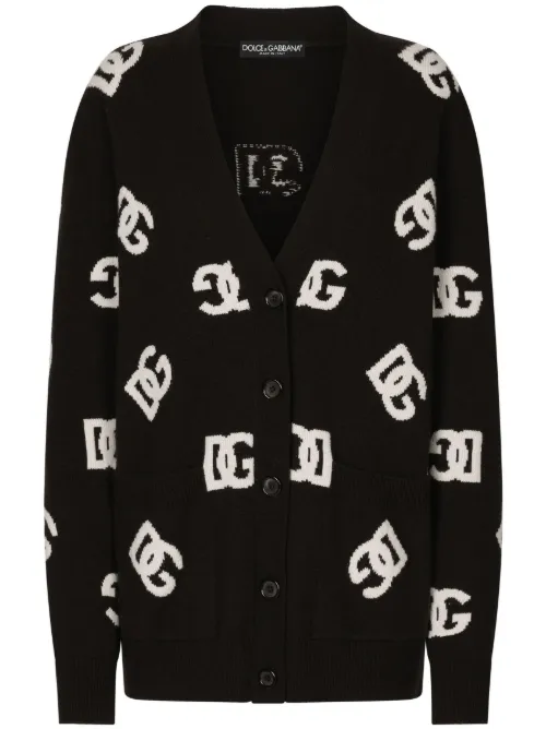 Cardigan monogrammé DG à col v - Dolce & Gabbana - Modalova