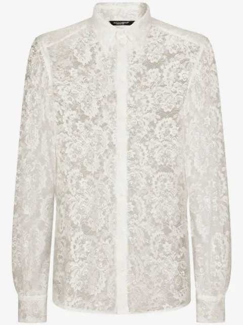 Dolce & Gabbana sheer-coverage lace shirt