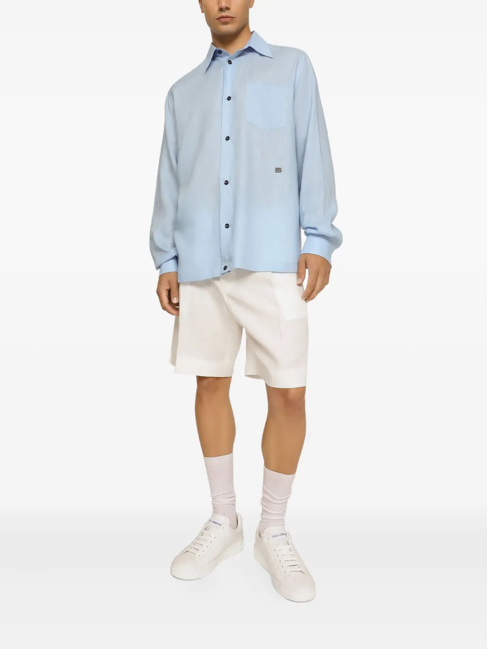Dolce & Gabbana Overhemd met logoplakkaat - Blauw