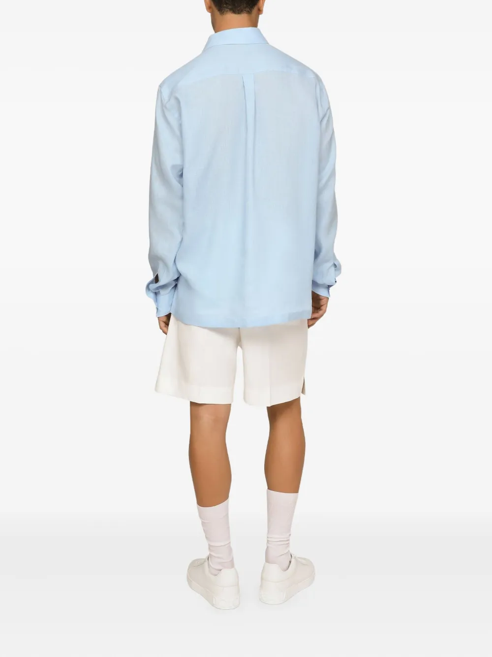 Dolce & Gabbana Overhemd met logoplakkaat Blauw