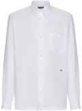 Dolce & Gabbana long-sleeved button-up linen shirt - White