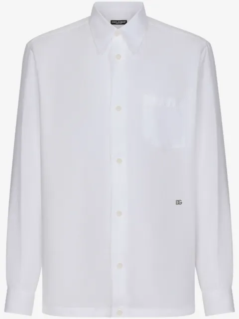 Dolce & Gabbana long-sleeved button-up linen shirt