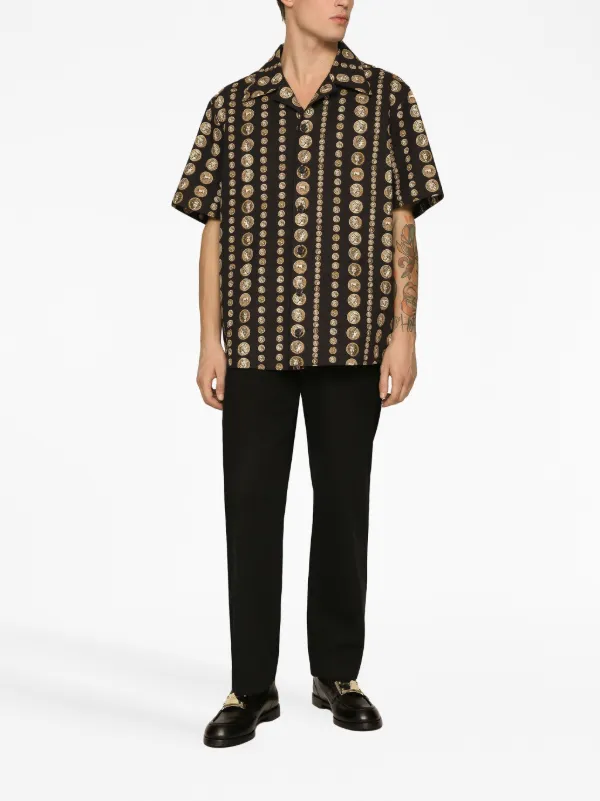 Dolce & Gabbana coin-print stretch-cotton Shirt | Black