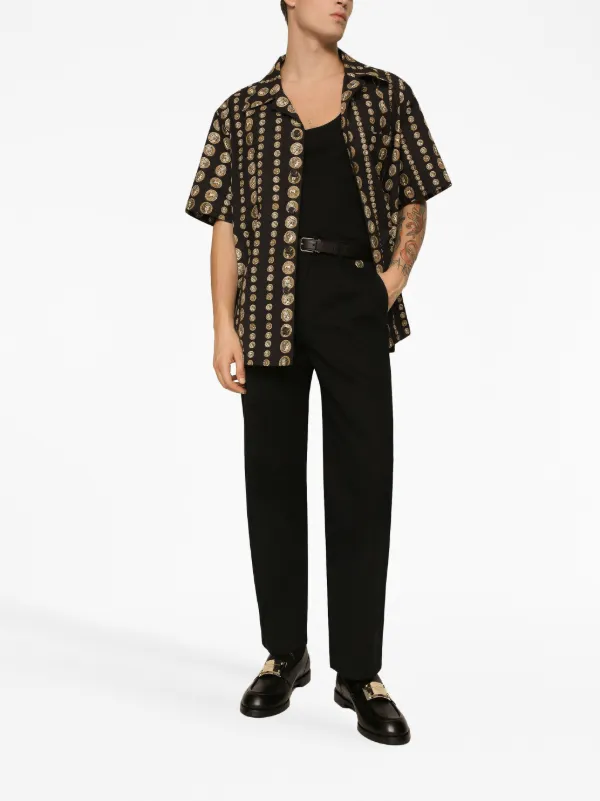 Dolce & Gabbana coin-print stretch-cotton Shirt | Black