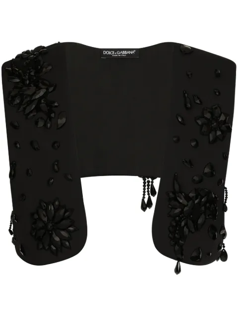 Dolce & Gabbana crystal-embellished crop waistcoat