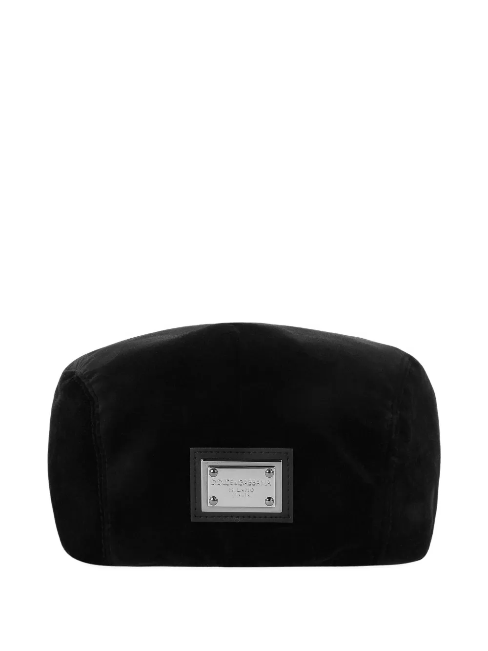 Dolce & Gabbana logo-plaque velvet hat - Zwart