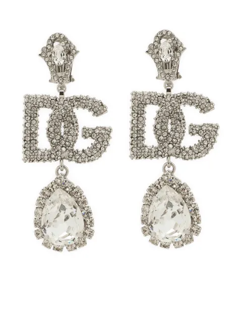 Dolce & Gabbana DG logo crystal-embellished earrings