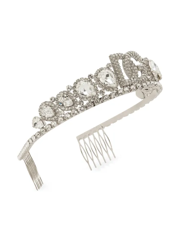 Dolce & Gabbana crystal-embellished Tiara Headband | Silver