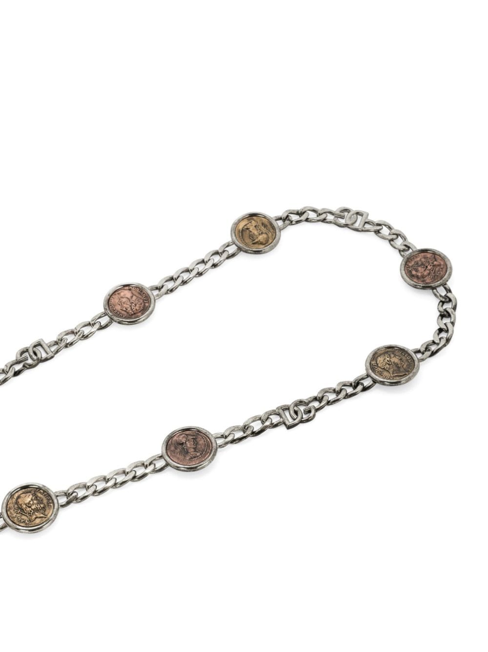 Shop Dolce & Gabbana Dg Logo-engraved Necklace In Silver