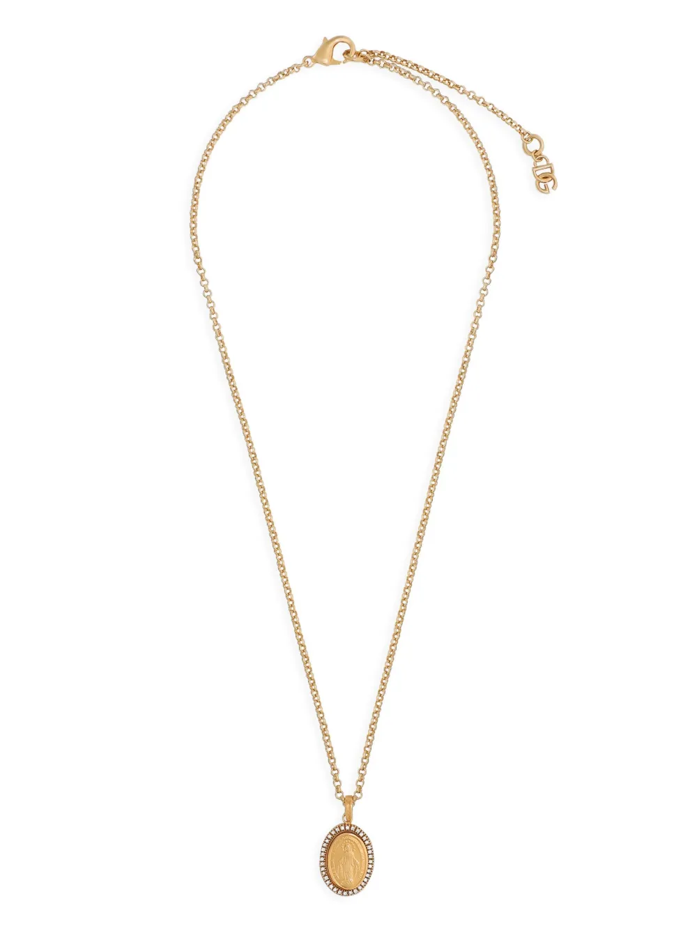 Image 1 of Dolce & Gabbana crystal-embellished chain-detailing necklace