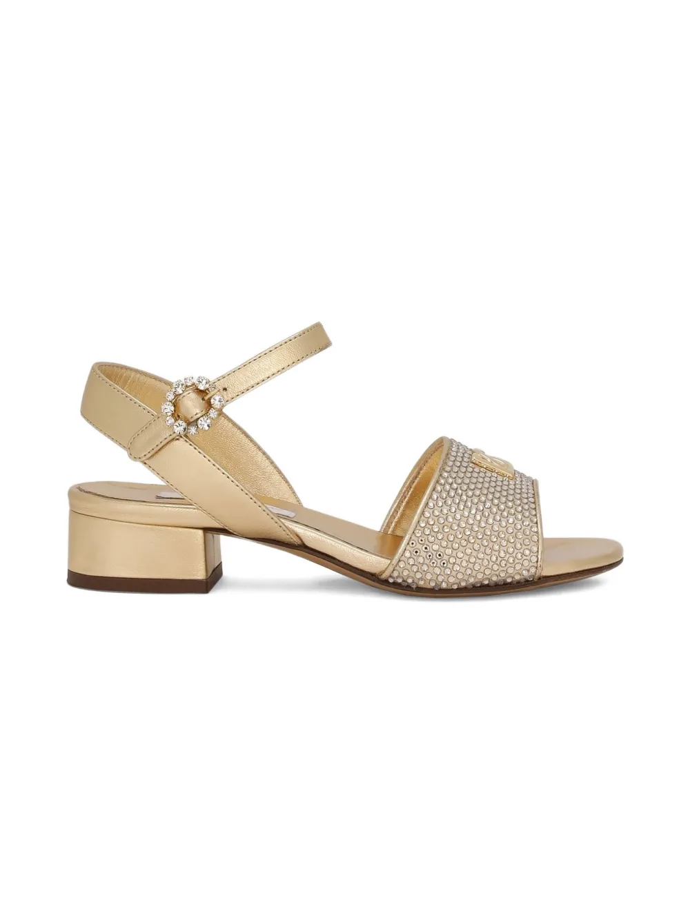 Dolce & Gabbana Kids Sandalen verfraaid met kristallen en gesp Goud
