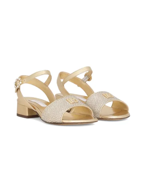 Dolce & Gabbana Kids crystal-embellished buckle sandals