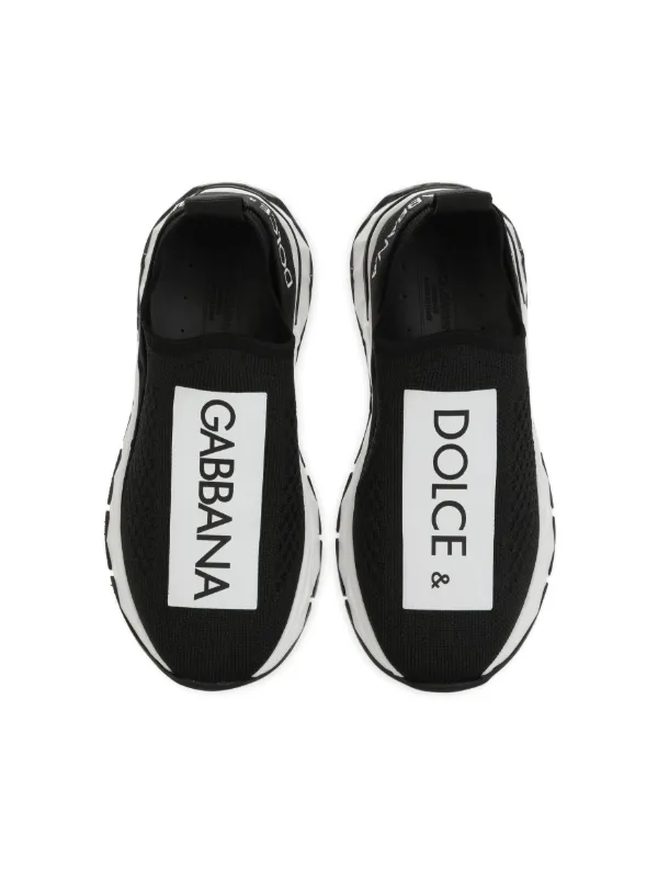 Dolce Gabbana Kids Sorrento slip on sneakers kids Calf Leather Polyester Polyester 33 Black