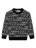 Dolce & Gabbana Kids jacquard-logo virgin-wool knit sweater - Black