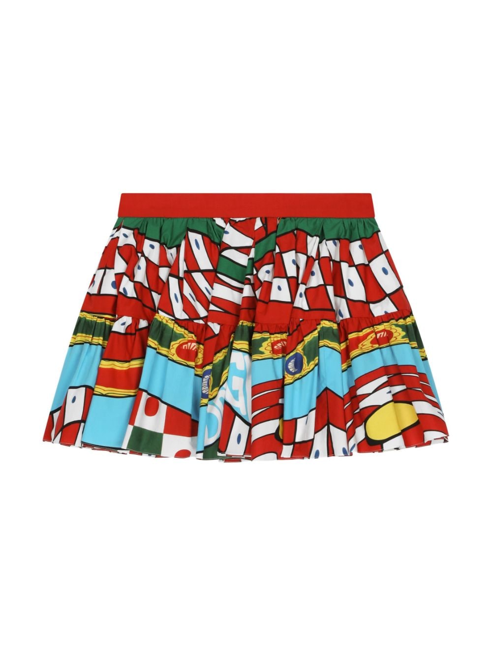 Dolce & Gabbana Kids carretto-print pleated skirt - Red