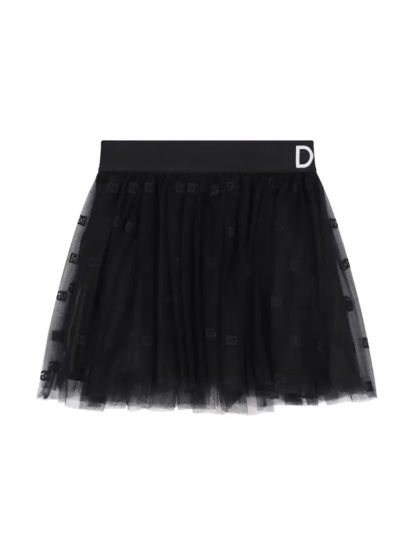 logo waistband tulle skirt