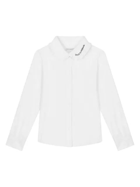 Dolce & Gabbana Kids logo-embroidered long-sleeve shirt