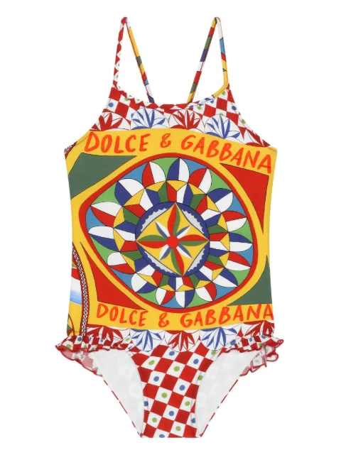Dolce & Gabbana Kids Carretto print swimsuit
