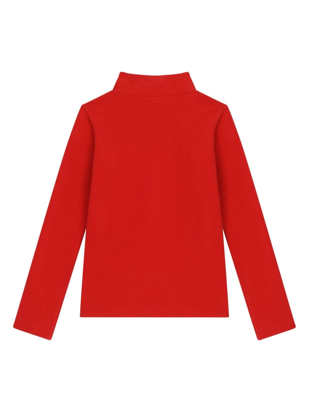 Shop Dolce & Gabbana Embroidered-logo Roll-neck Top In Red