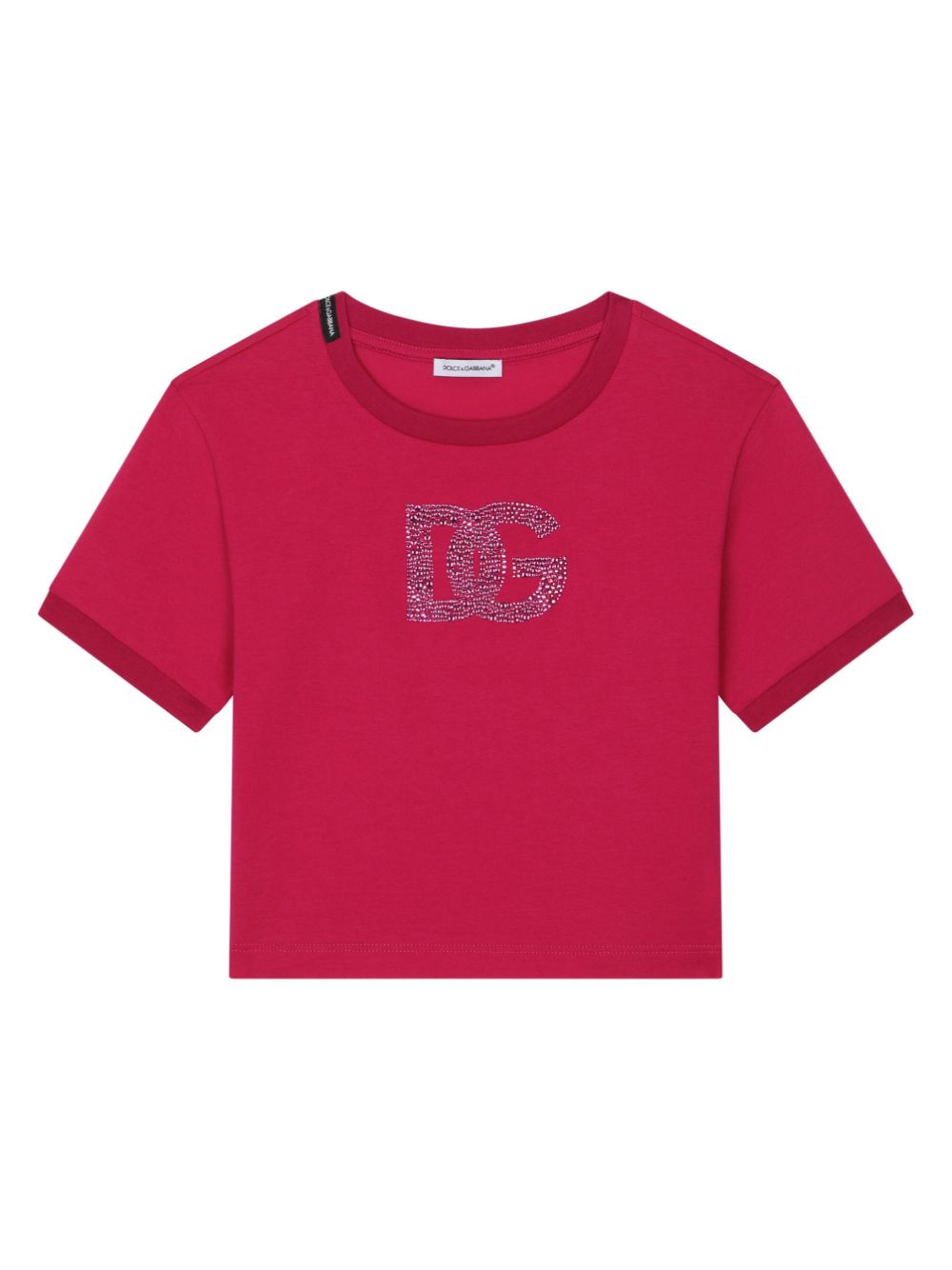 Dolce & Gabbana Kids rhinestone-logo cotton T-shirt - Red