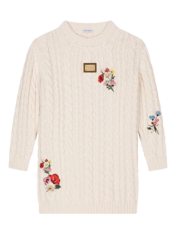 Dolce & Gabbana Kids フローラル ニットワンピース | ニュートラル