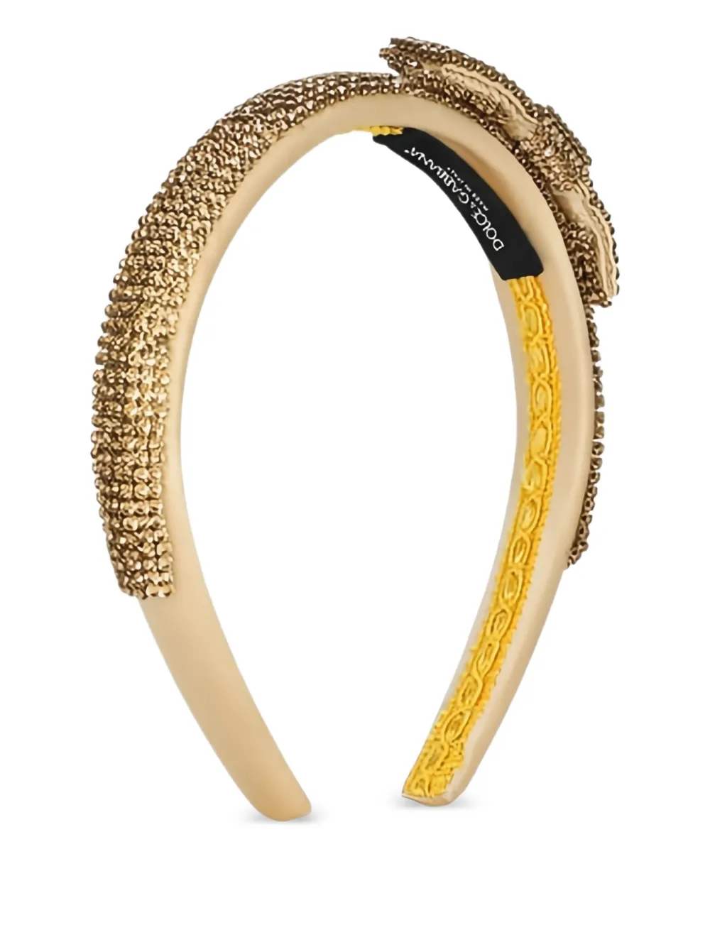 Dolce & Gabbana Kids Satijnen haarband verfraaid met stras Goud