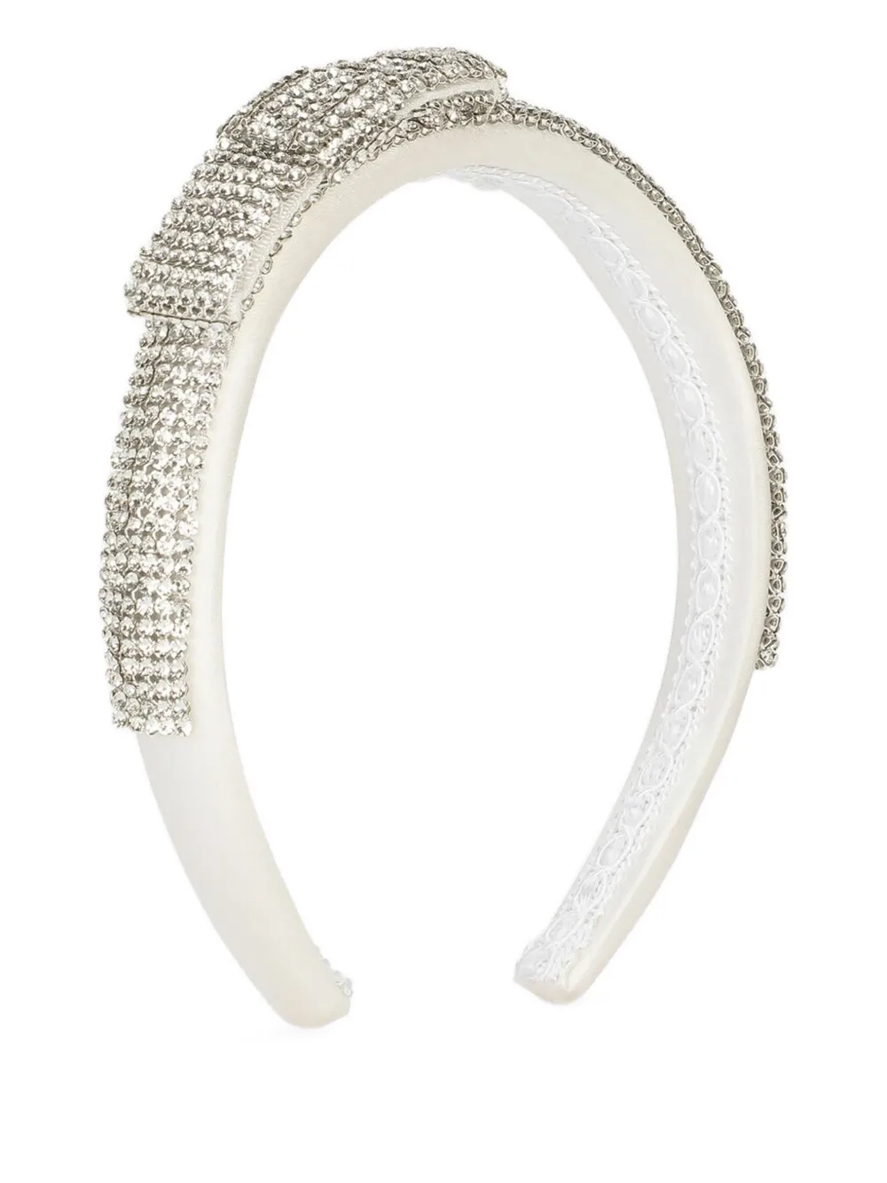 Dolce & Gabbana Kids crystal-embellished bow headband | White | Image 1