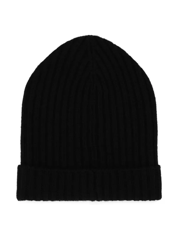 Dolce & Gabbana ロゴニットビーニー Dolce & Gabbana Kids logo-plaque virgin-wool Knit Beanie | Black