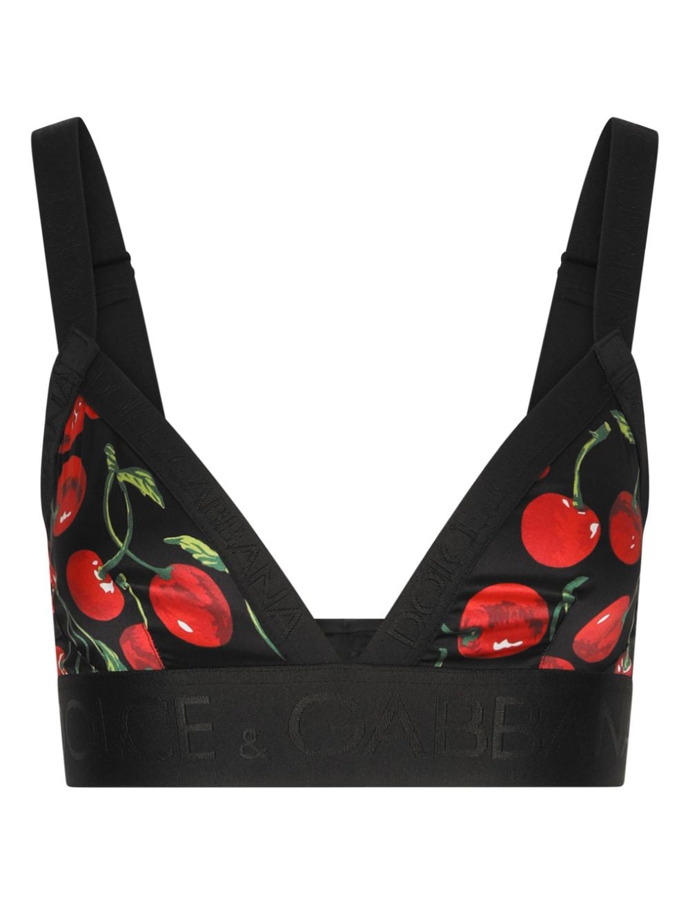 cherry-print triangle-cup bra