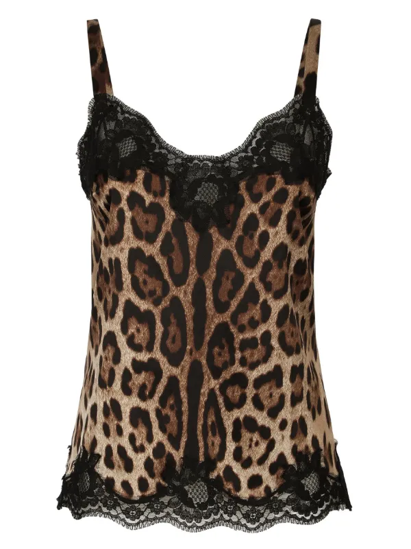 Dolce & Gabbana leopard-print lace-detailing Camisole - Farfetch