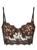 Dolce & Gabbana floral-lace corset-style bra - Black