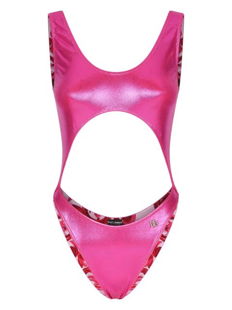 Dolce & Gabbana high-shine cut-out swimsuit Women