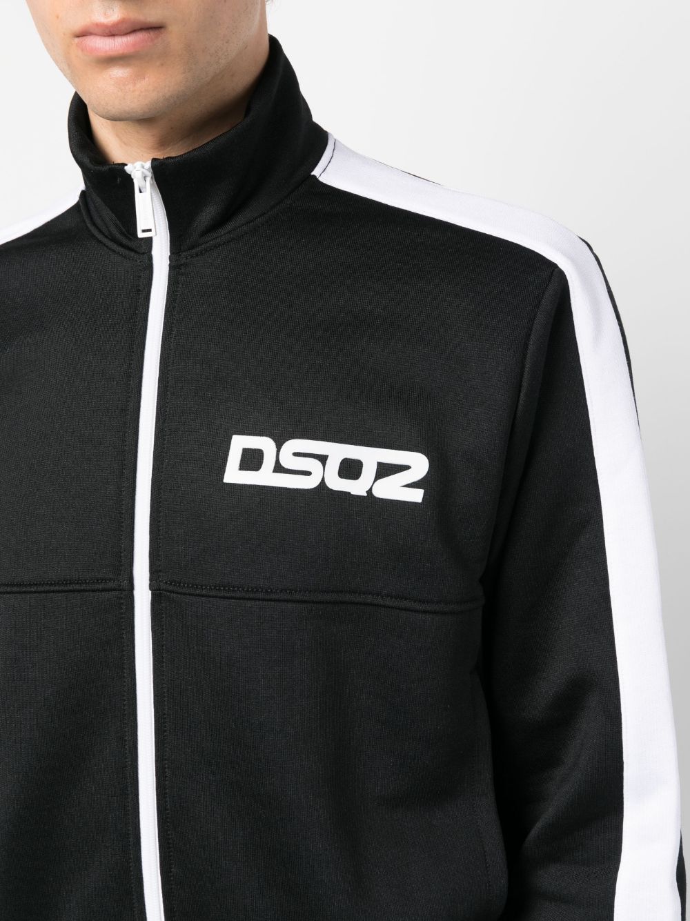 Shop Dsquared2 Logo-print Two-tone Jacket In Black